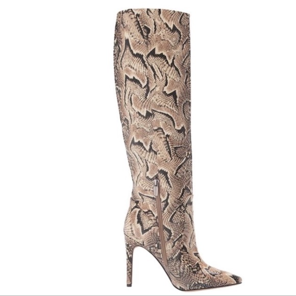 Vince Camuto Fendel Stiletto Leather Snake Knee High Boot - Picture 3 of 7